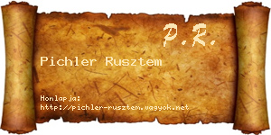 Pichler Rusztem névjegykártya